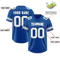 Royal White Retro Sleeve Line Authentic Football Jersey 2