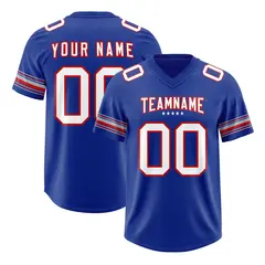 Royal White Retro Sleeve Line Authentic Football Jersey