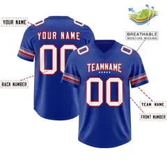 Royal White Retro Sleeve Line Authentic Football Jersey 2
