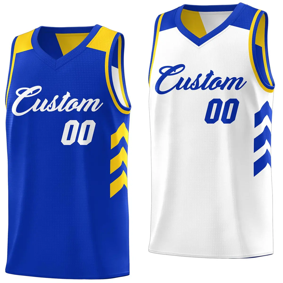 Royal White Reversible Double Side Basketball Jersey