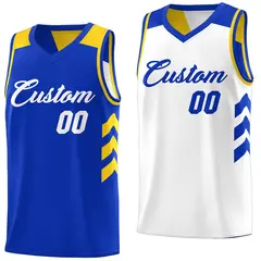 Royal White Reversible Double Side Basketball Jersey