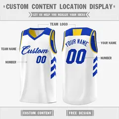 Royal White Reversible Double Side Basketball Jersey 3