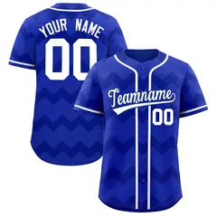 Royal White Ripple Design Authentic Baseball Jersey