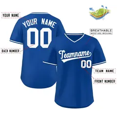 Royal White-Royal Authentic Pullover Baseball Jersey 2