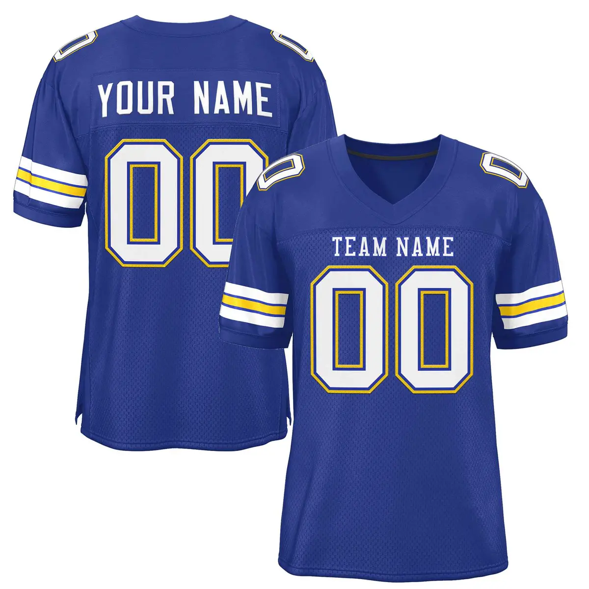 Royal White-Royal Classic Style Authentic Football Jersey