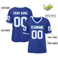 Royal White-Royal Classic Style Authentic Football Jersey 2