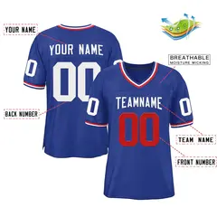 Royal White-Royal Classic Style Authentic Football Jersey 2