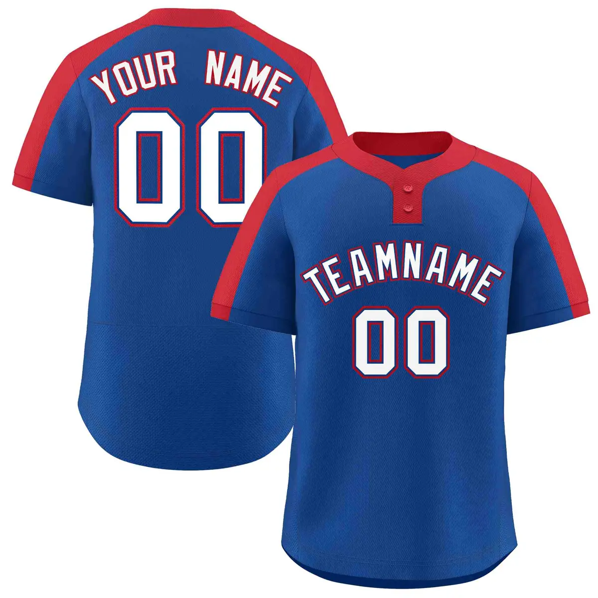 Royal White-Royal Classic Style Two-Button Softball Jersey