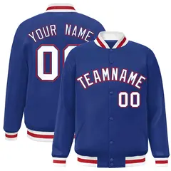 Royal White-Royal Classic Varsity Full-Snap Letterman Jacket 1
