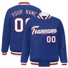 Royal White-Royal Classic Varsity Full-Snap Letterman Jacket 1