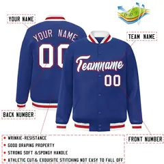 Royal White-Royal Classic Varsity Full-Snap Letterman Jacket 2