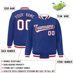 Royal White-Royal Classic Varsity Full-Snap Letterman Jacket 2