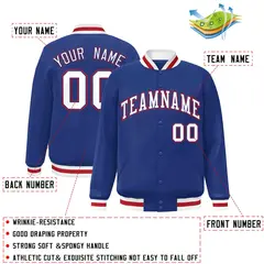 Royal White-Royal Classic Varsity Full-Snap Letterman Jacket 2