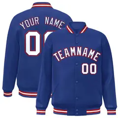 Royal White-Royal Classic Varsity Full-Snap Letterman Jacket