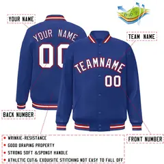 Royal White-Royal Classic Varsity Full-Snap Letterman Jacket 2