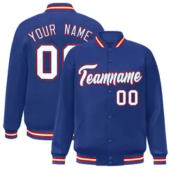 Royal White-Royal Classic Varsity Full-Snap Letterman Jacket