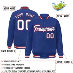Royal White-Royal Classic Varsity Full-Snap Letterman Jacket 2