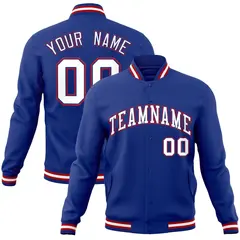 Royal White-Royal Classic Varsity Full-Snap Letterman Jacket 1