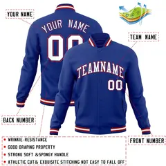 Royal White-Royal Classic Varsity Full-Snap Letterman Jacket 4