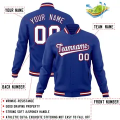 Royal White-Royal Classic Varsity Full-Snap Letterman Jacket 4