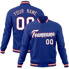 Royal White-Royal Classic Varsity Full-Snap Letterman Jacket 1