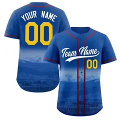 Royal White-Royal Denver City Skyline Baseball Jersey