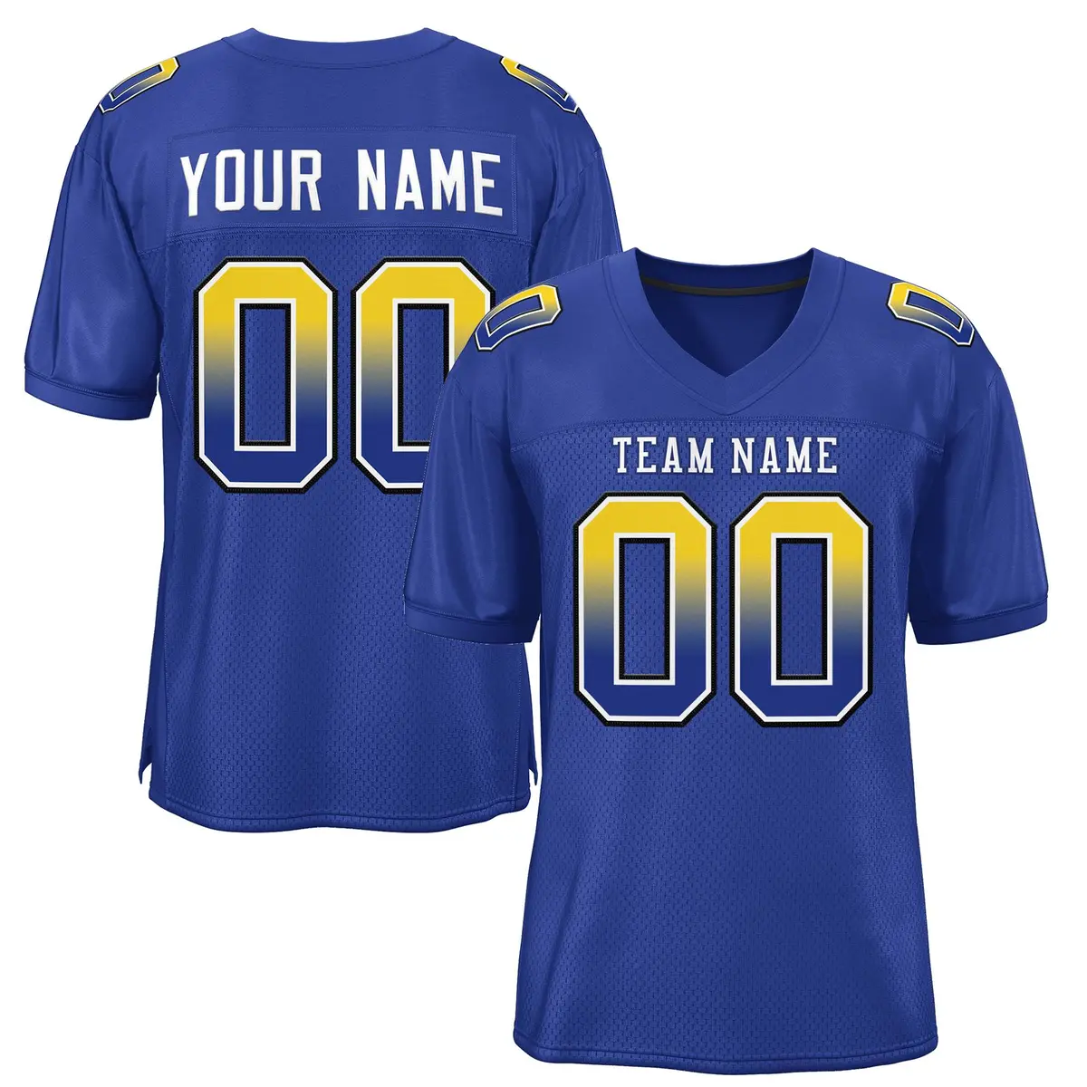 Royal White-Royal Gradient Outdoor Football Jersey