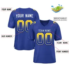 Royal White-Royal Gradient Outdoor Football Jersey 2
