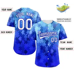 Royal White-Royal Graffiti Authentic Baseball Jersey 2