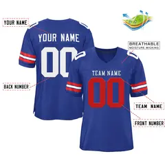 Royal White-Royal Mesh Football Jersey 2