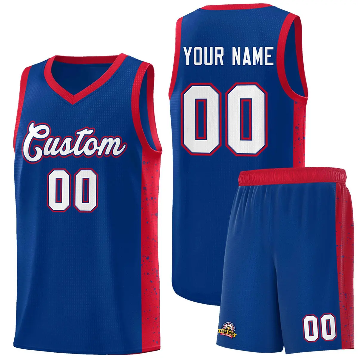 Royal White-Royal Side Splash Sports Basketball Jersey