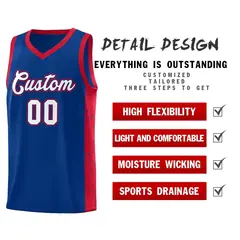 Royal White-Royal Side Splash Sports Basketball Jersey 5