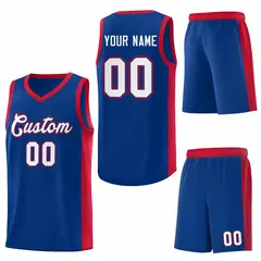 Royal White-Royal Side Splash Sports Basketball Jersey 6