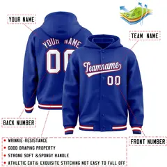Royal White-Royal Varsity Letterman Classic Hoodie Jacket 4