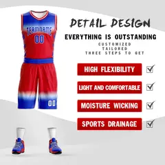 Royal White Royal-White Gradient Basketball Jersey Sets 2
