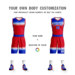 Royal White Royal-White Gradient Basketball Jersey Sets 3