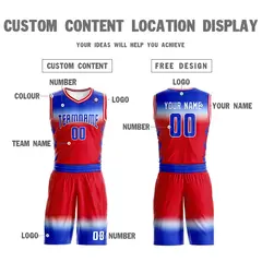 Royal White Royal-White Gradient Basketball Jersey Sets 4
