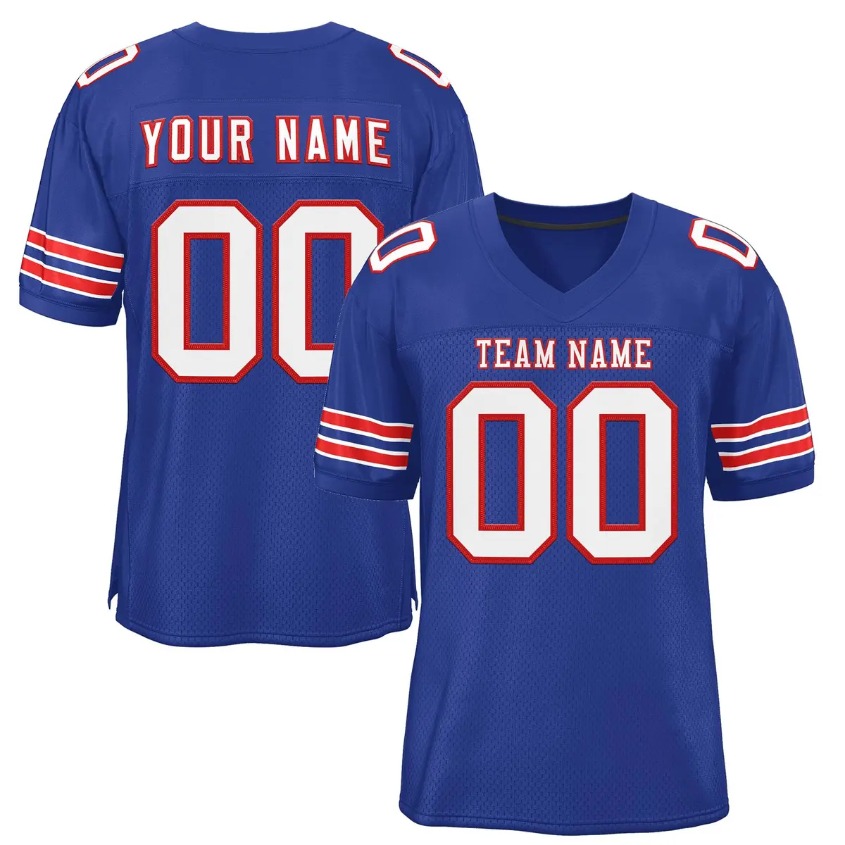 Royal White-Scarlet Classic Mesh Authentic Football Jersey
