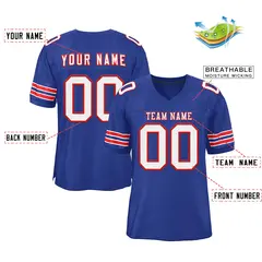 Royal White-Scarlet Classic Mesh Authentic Football Jersey 2