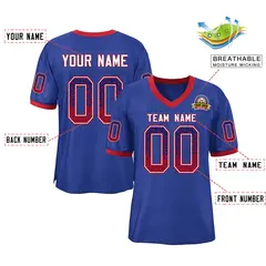 Royal White-Scarlet Drift Mesh Football Jersey 2