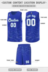 Royal White Scratches Pattern Basketball Jersey 2