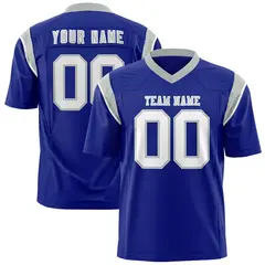 Royal White Shoulder Cut Two-Tone Flag Football Jersey 1