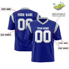 Royal White Shoulder Cut Two-Tone Flag Football Jersey 2