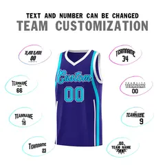 Royal White-Sky Blue Ribbon Pattern Basketball Kits 4