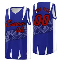 Royal White Snake Scale Graffiti Basketball Jersey 1