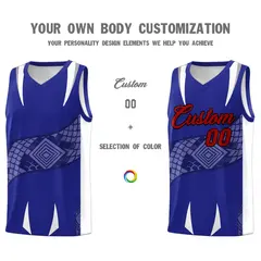 Royal White Snake Scale Graffiti Basketball Jersey 3