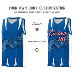 Royal White Snake Scale Graffiti Basketball Jersey 3