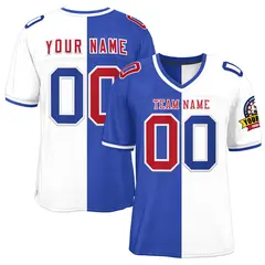 Royal White Split Two Tone Authentic Football Jersey 1