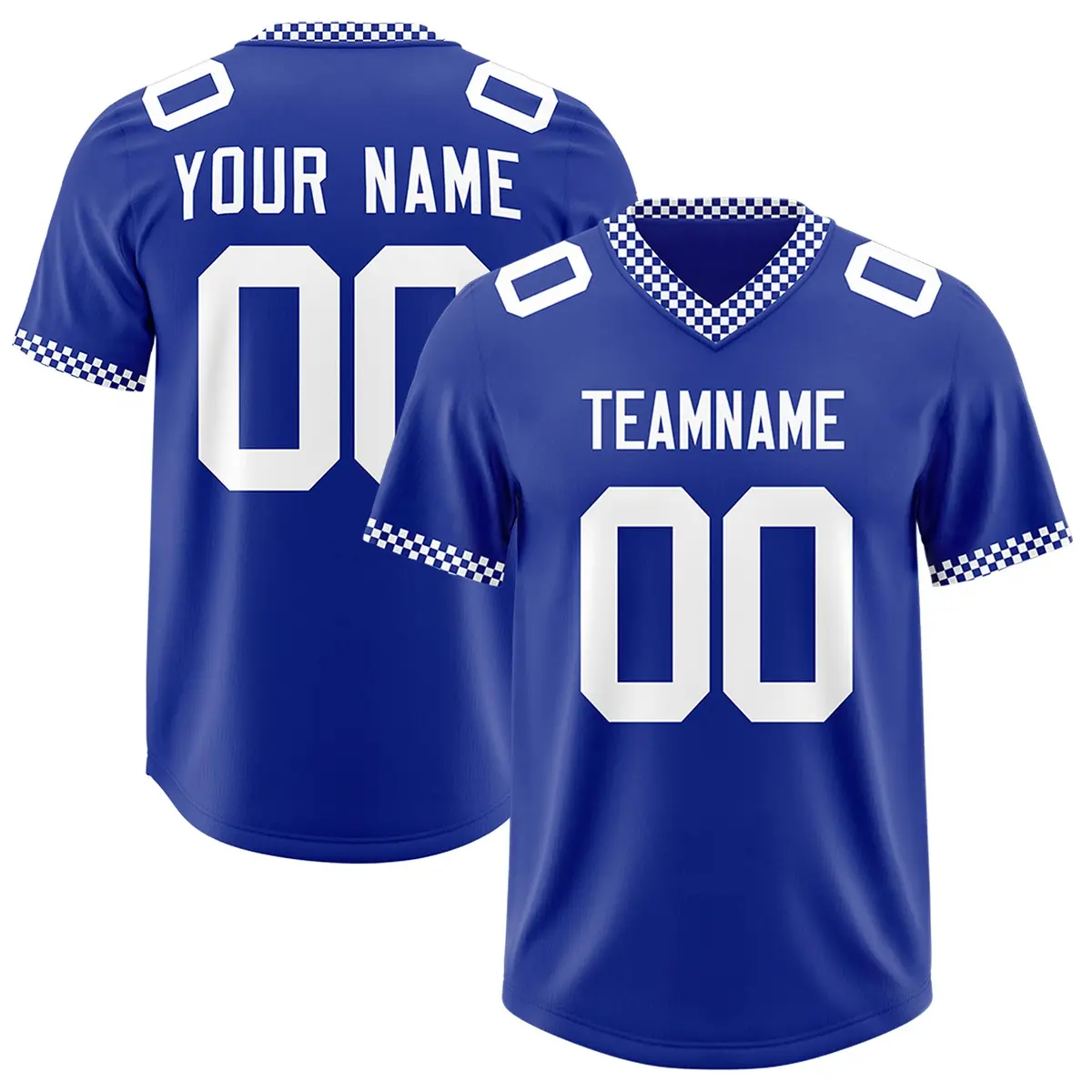Royal White Square Neckline Football Jersey