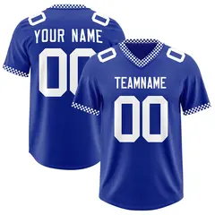 Royal White Square Neckline Football Jersey 1